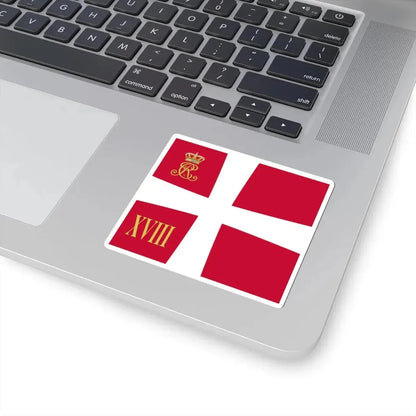 Regimental standard of 18 Battalion of Denmark 1912-1947 (Denmark) STICKER Vinyl Kiss-Cut Decal - The Sticker Space