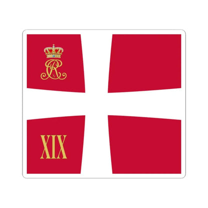 Regimental standard of 19 Battalion of Denmark 1912-1947 (Denmark) STICKER Vinyl Kiss-Cut Decal 2 Inch White - The Sticker Space