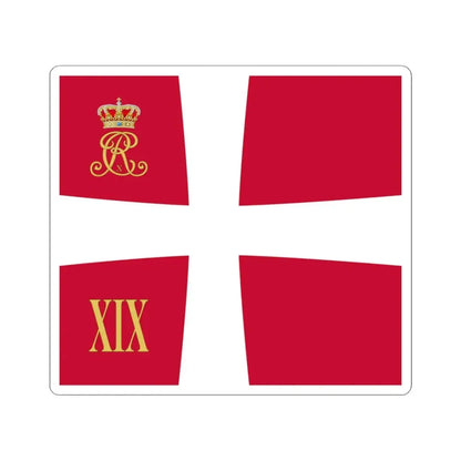 Regimental standard of 19 Battalion of Denmark 1912-1947 (Denmark) STICKER Vinyl Kiss-Cut Decal 3 Inch White - The Sticker Space