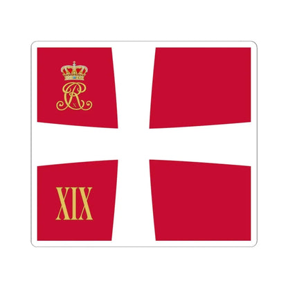 Regimental standard of 19 Battalion of Denmark 1912-1947 (Denmark) STICKER Vinyl Kiss-Cut Decal 4 Inch White - The Sticker Space