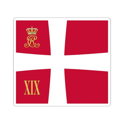 Regimental standard of 19 Battalion of Denmark 1912-1947 (Denmark) STICKER Vinyl Kiss-Cut Decal 6 Inch White - The Sticker Space