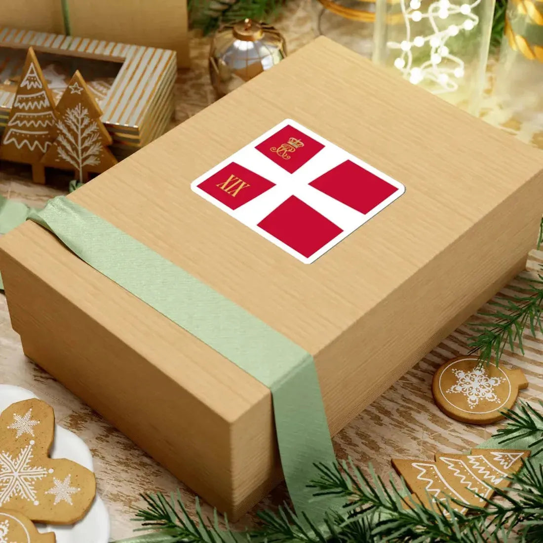 Regimental standard of 19 Battalion of Denmark 1912-1947 (Denmark) STICKER Vinyl Kiss-Cut Decal - The Sticker Space