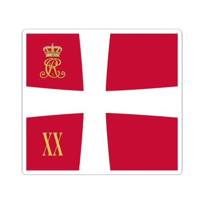 Regimental standard of 20 Battalion of Denmark 1912-1947 (Denmark) STICKER Vinyl Kiss-Cut Decal 2 Inch White - The Sticker Space