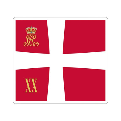 Regimental standard of 20 Battalion of Denmark 1912-1947 (Denmark) STICKER Vinyl Kiss-Cut Decal 3 Inch White - The Sticker Space