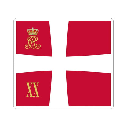 Regimental standard of 20 Battalion of Denmark 1912-1947 (Denmark) STICKER Vinyl Kiss-Cut Decal 4 Inch White - The Sticker Space