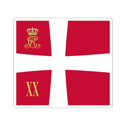 Regimental standard of 20 Battalion of Denmark 1912-1947 (Denmark) STICKER Vinyl Kiss-Cut Decal 6 Inch White - The Sticker Space