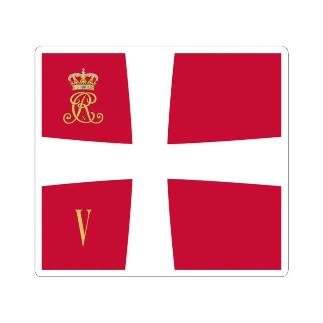 Regimental standard of 5 Battalion of Denmark 1912-1947 (Denmark) STICKER Vinyl Kiss-Cut Decal 2 Inch White - The Sticker Space