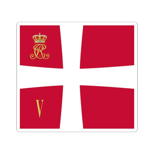 Regimental standard of 5 Battalion of Denmark 1912-1947 (Denmark) STICKER Vinyl Kiss-Cut Decal 2 Inch White - The Sticker Space