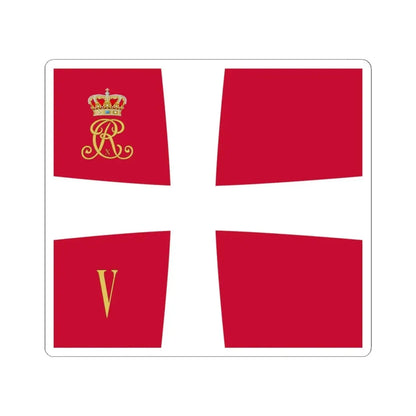 Regimental standard of 5 Battalion of Denmark 1912-1947 (Denmark) STICKER Vinyl Kiss-Cut Decal 4 Inch White - The Sticker Space