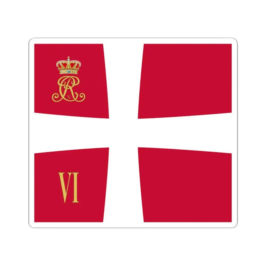 Regimental standard of 6 Battalion of Denmark 1912-1947 (Denmark) STICKER Vinyl Kiss-Cut Decal 2 Inch White - The Sticker Space