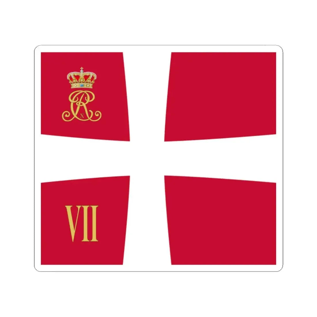Regimental standard of 7 Battalion of Denmark 1912-1947 (Denmark) STICKER Vinyl Kiss-Cut Decal 2 Inch White - The Sticker Space