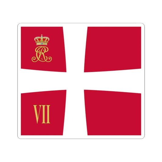 Regimental standard of 7 Battalion of Denmark 1912-1947 (Denmark) STICKER Vinyl Kiss-Cut Decal 2 Inch White - The Sticker Space