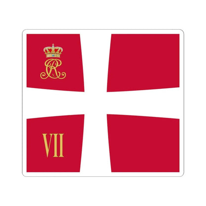 Regimental standard of 7 Battalion of Denmark 1912-1947 (Denmark) STICKER Vinyl Kiss-Cut Decal 4 Inch White - The Sticker Space