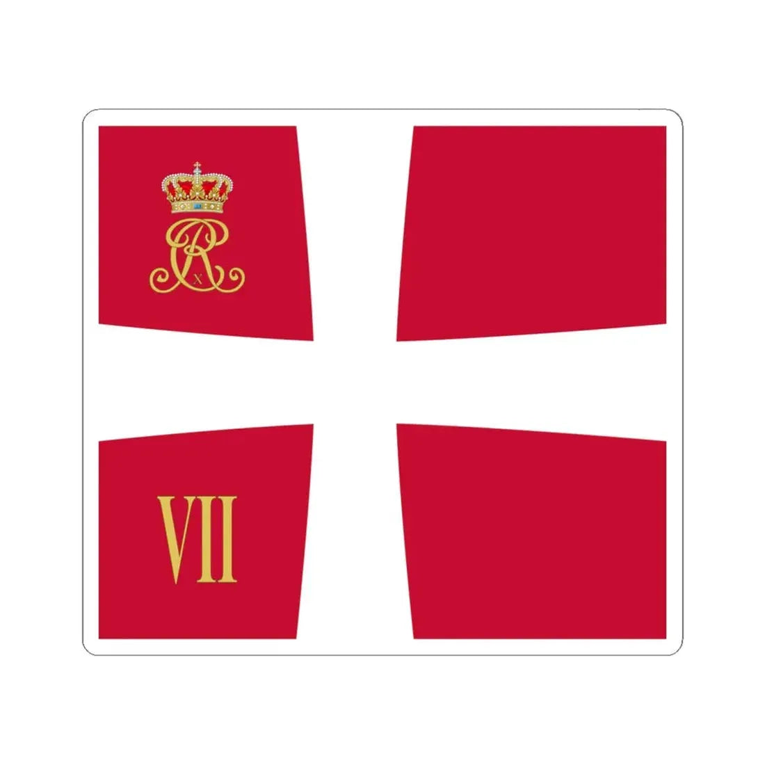 Regimental standard of 7 Battalion of Denmark 1912-1947 (Denmark) STICKER Vinyl Kiss-Cut Decal 6 Inch White - The Sticker Space