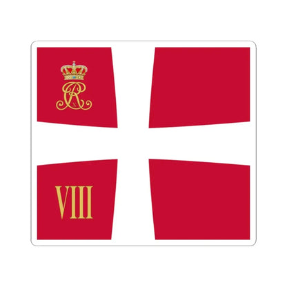 Regimental standard of 8 Battalion of Denmark 1912-1947 (Denmark) STICKER Vinyl Kiss-Cut Decal 2 Inch White - The Sticker Space