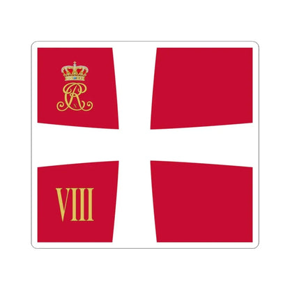 Regimental standard of 8 Battalion of Denmark 1912-1947 (Denmark) STICKER Vinyl Kiss-Cut Decal 3 Inch White - The Sticker Space