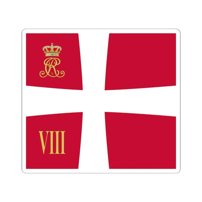 Regimental standard of 8 Battalion of Denmark 1912-1947 (Denmark) STICKER Vinyl Kiss-Cut Decal 4 Inch White - The Sticker Space