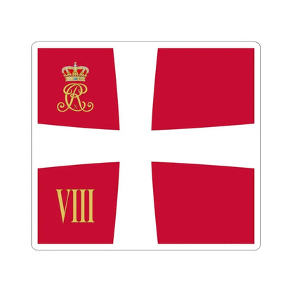 Regimental standard of 8 Battalion of Denmark 1912-1947 (Denmark) STICKER Vinyl Kiss-Cut Decal 6 Inch White - The Sticker Space