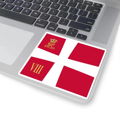 Regimental standard of 8 Battalion of Denmark 1912-1947 (Denmark) STICKER Vinyl Kiss-Cut Decal - The Sticker Space