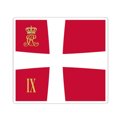 Regimental standard of 9 Battalion of Denmark 1912-1947 (Denmark) STICKER Vinyl Kiss-Cut Decal 6 Inch White - The Sticker Space