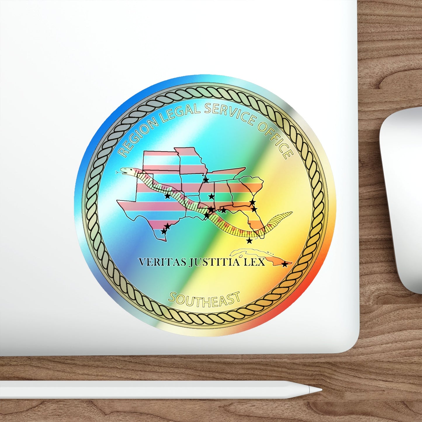 Region Legal Service Office Southeast (U.S. Navy) Holographic STICKER Die-Cut Vinyl Decal-The Sticker Space