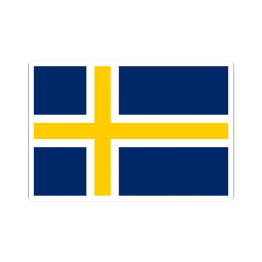 Regional flag of Roslagen (Sweden) STICKER Vinyl Kiss-Cut Decal 2 Inch White - The Sticker Space
