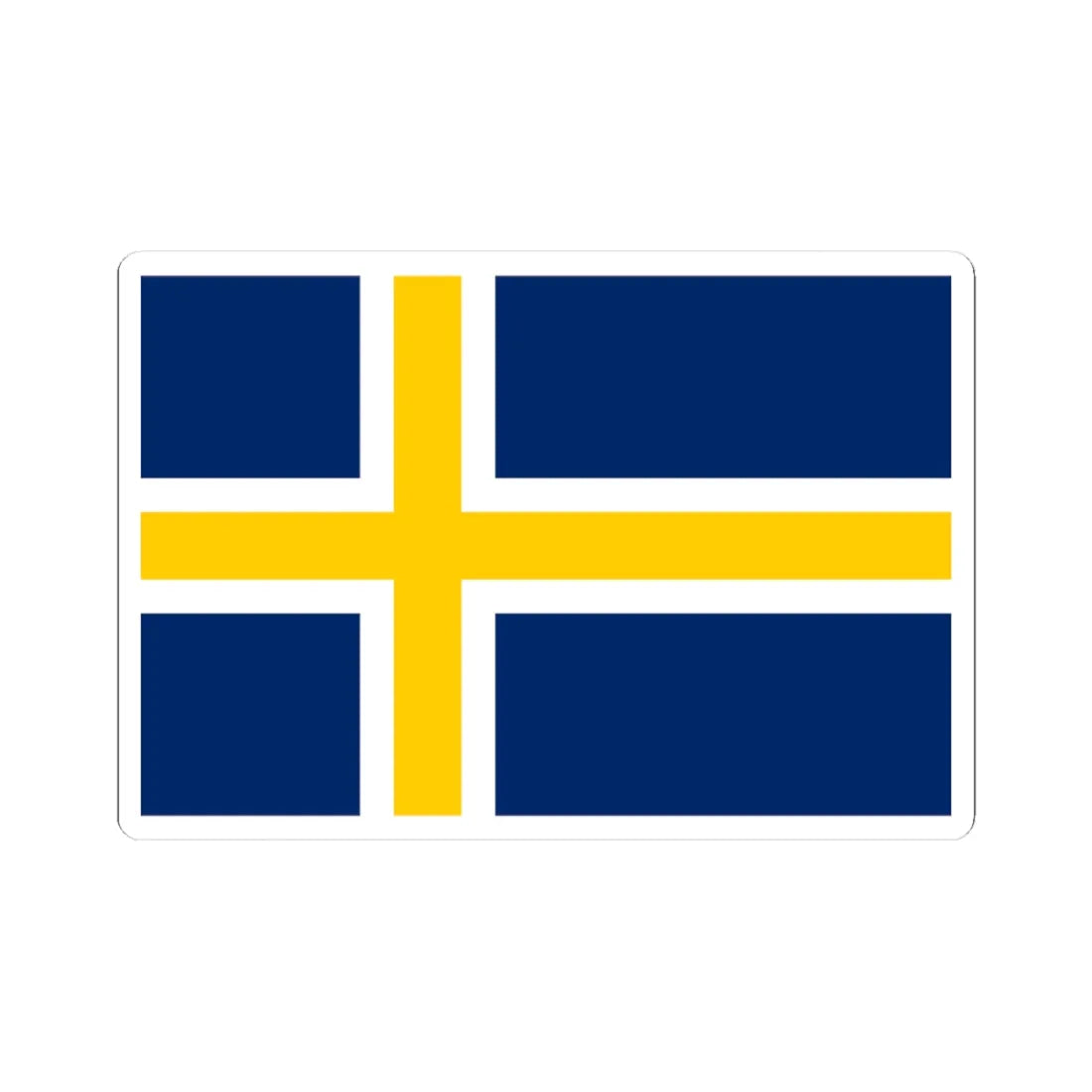 Regional flag of Roslagen (Sweden) STICKER Vinyl Kiss-Cut Decal 3 Inch White - The Sticker Space