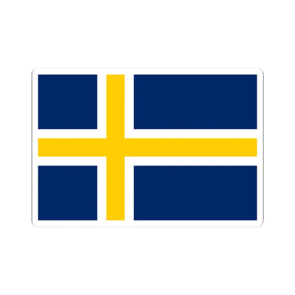 Regional flag of Roslagen (Sweden) STICKER Vinyl Kiss-Cut Decal 3 Inch White - The Sticker Space