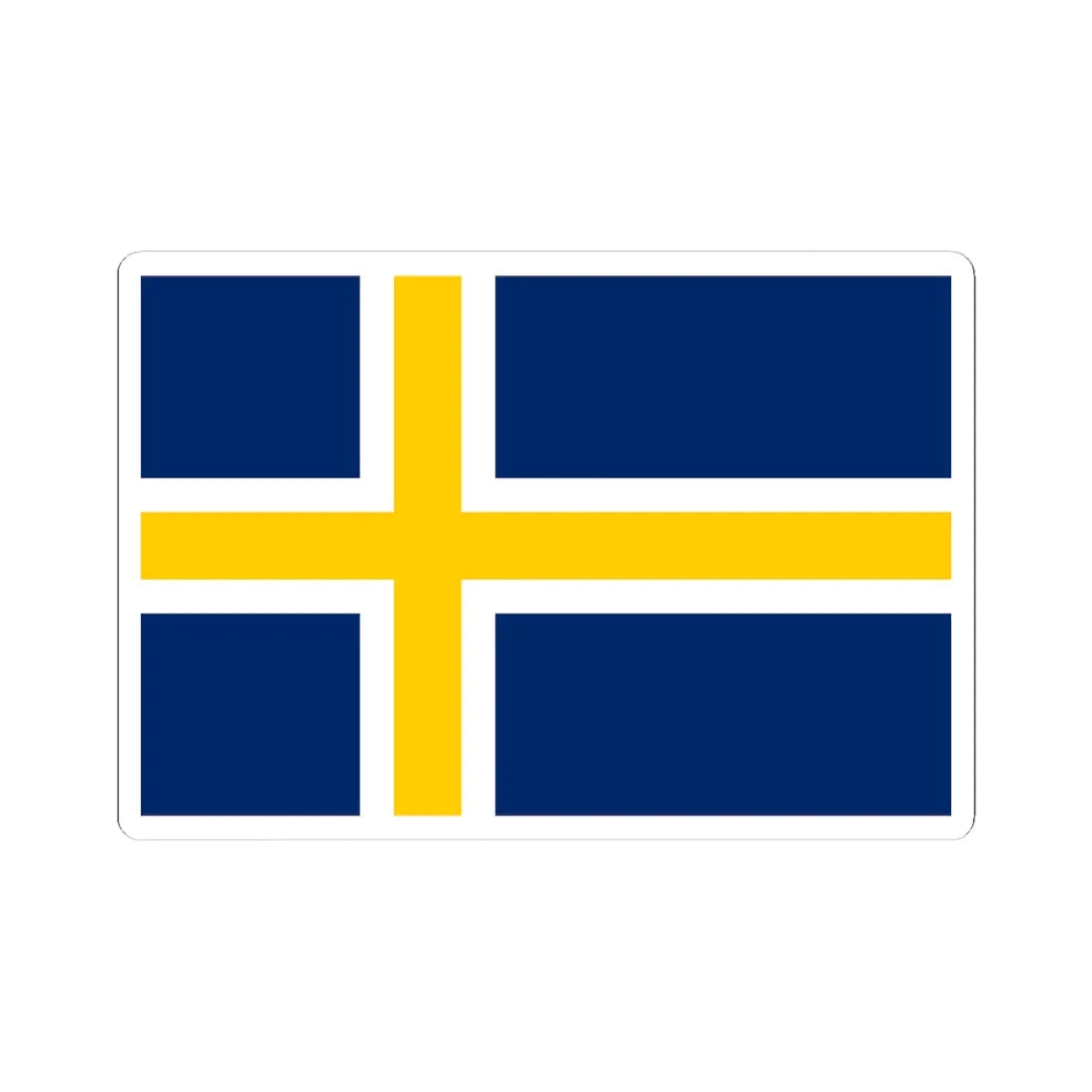 Regional flag of Roslagen (Sweden) STICKER Vinyl Kiss-Cut Decal 4 Inch White - The Sticker Space