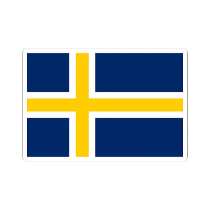 Regional flag of Roslagen (Sweden) STICKER Vinyl Kiss-Cut Decal 4 Inch White - The Sticker Space