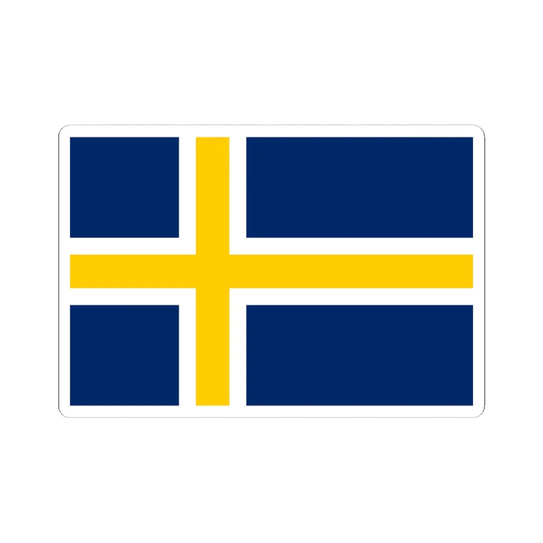 Regional flag of Roslagen (Sweden) STICKER Vinyl Kiss-Cut Decal 6 Inch White - The Sticker Space