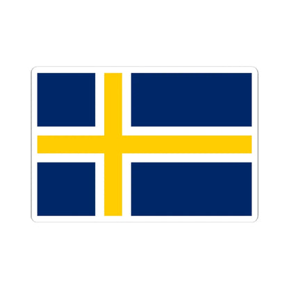 Regional flag of Roslagen (Sweden) STICKER Vinyl Kiss-Cut Decal 6 Inch White - The Sticker Space