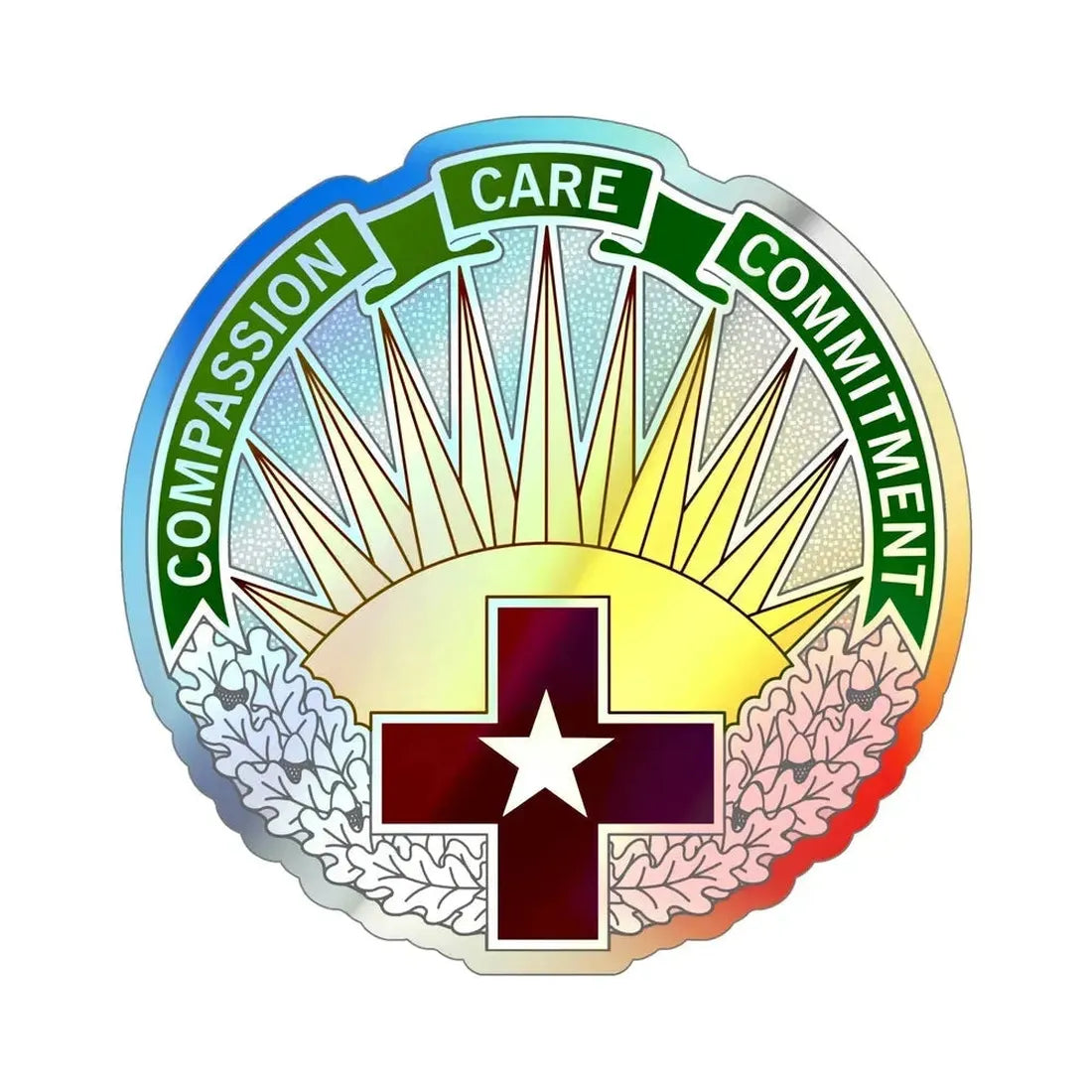 Regional Health Command Central (U.S. Army) Holographic STICKER Die-Cut Vinyl Decal 6 Inch Holographic - The Sticker Space