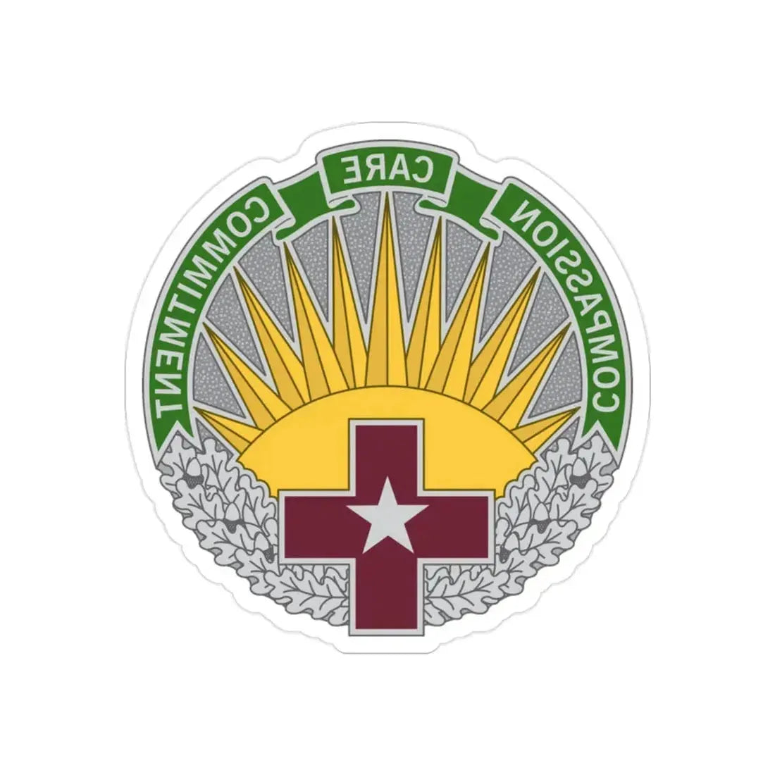 Regional Health Command Central (U.S. Army) REVERSE PRINT Transparent Die-Cut STICKER 2 Inch Die-Cut Transparent - The Sticker Space