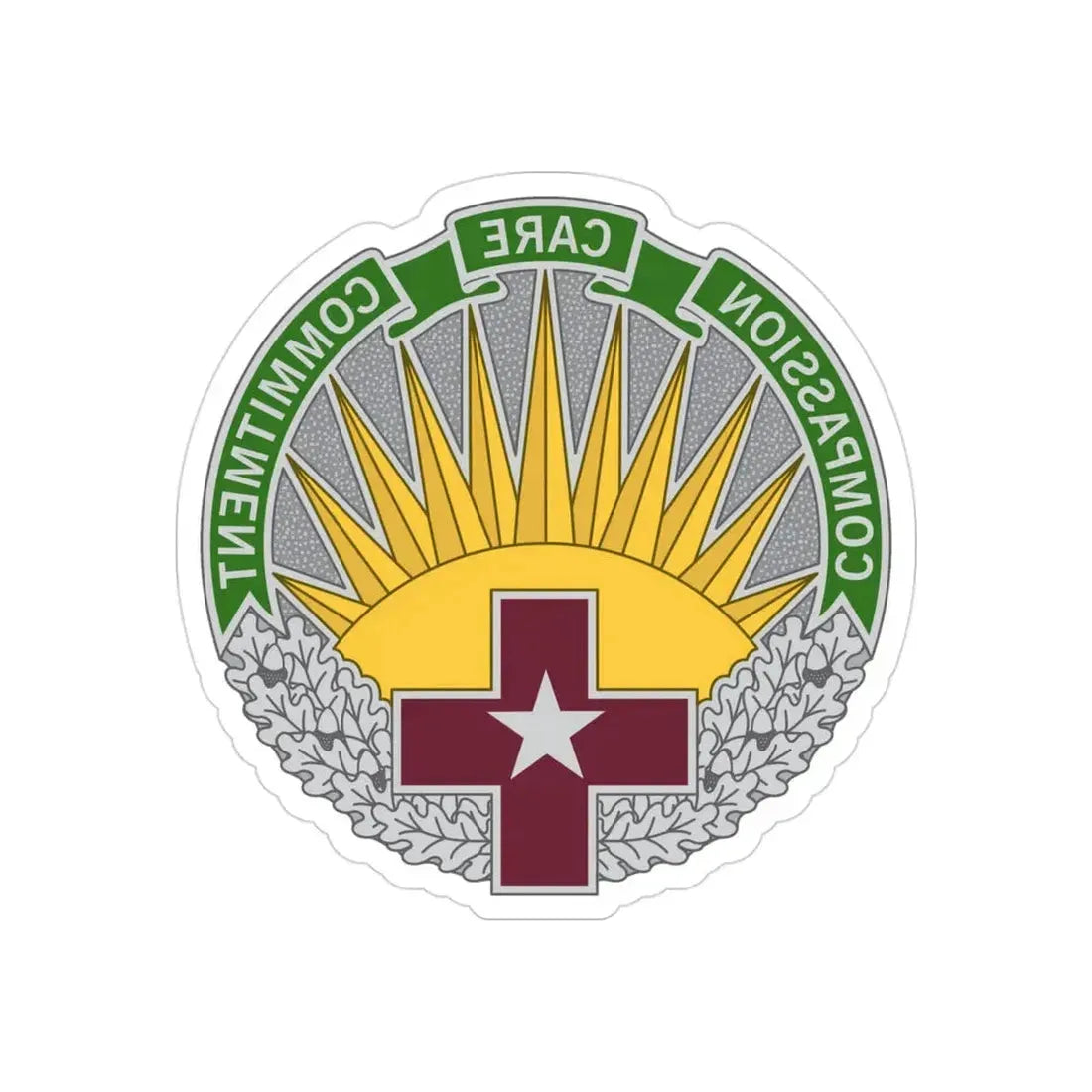 Regional Health Command Central (U.S. Army) REVERSE PRINT Transparent Die-Cut STICKER 3 Inch Die-Cut Transparent - The Sticker Space