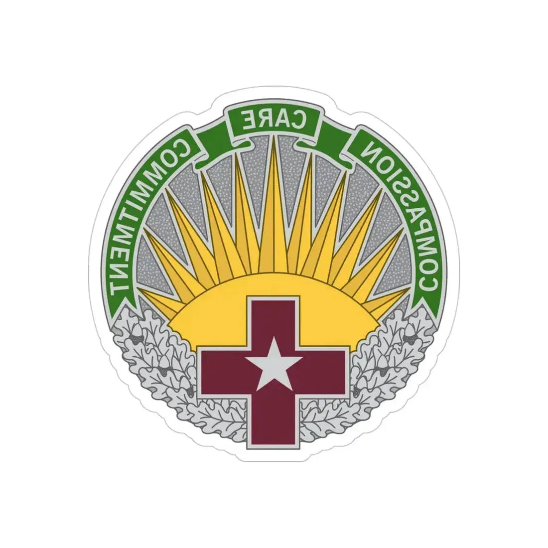 Regional Health Command Central (U.S. Army) REVERSE PRINT Transparent Die-Cut STICKER 4 Inch Die-Cut Transparent - The Sticker Space