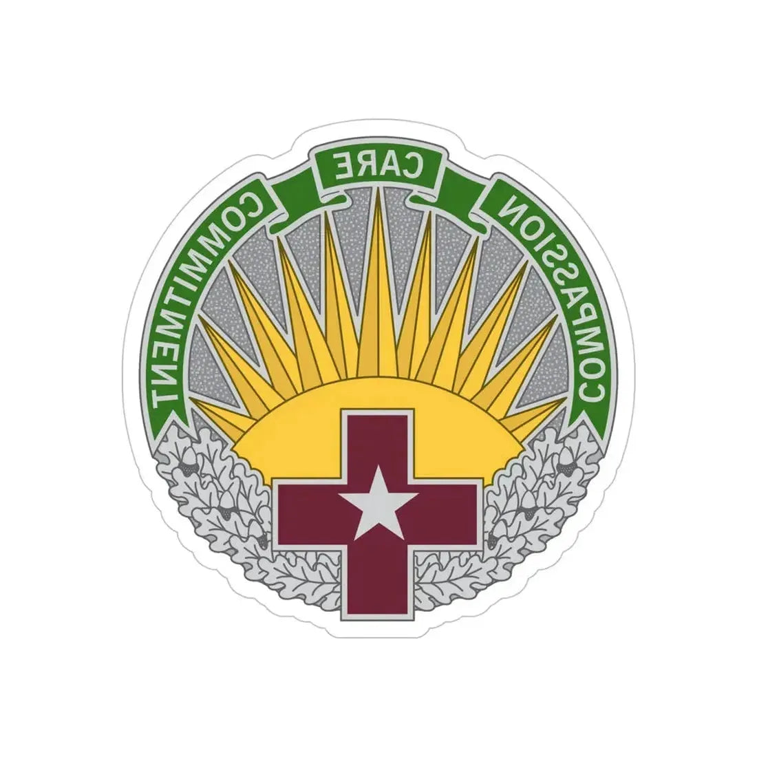 Regional Health Command Central (U.S. Army) REVERSE PRINT Transparent Die-Cut STICKER 5 Inch Die-Cut Transparent - The Sticker Space