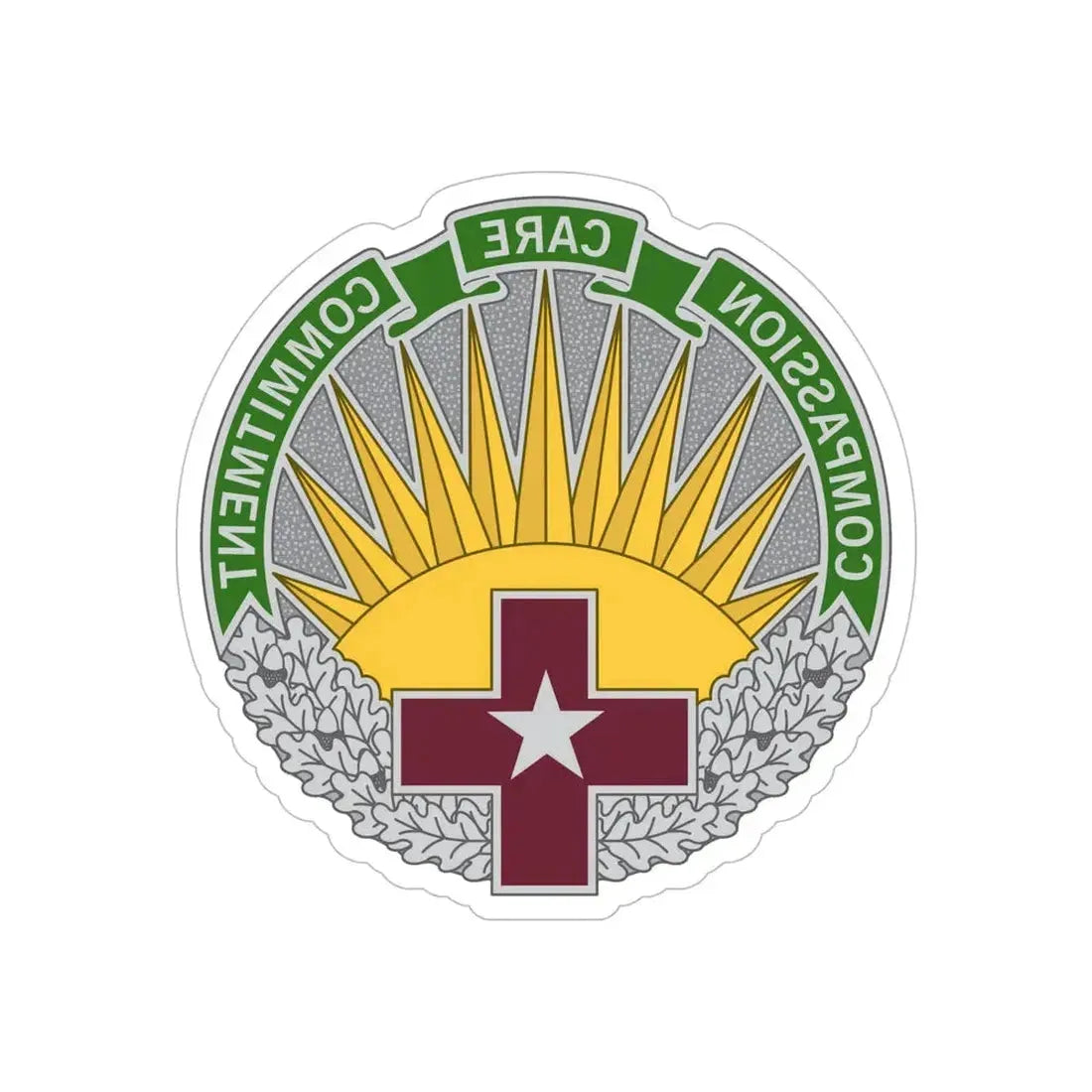 Regional Health Command Central (U.S. Army) REVERSE PRINT Transparent Die-Cut STICKER 6 Inch Die-Cut Transparent - The Sticker Space