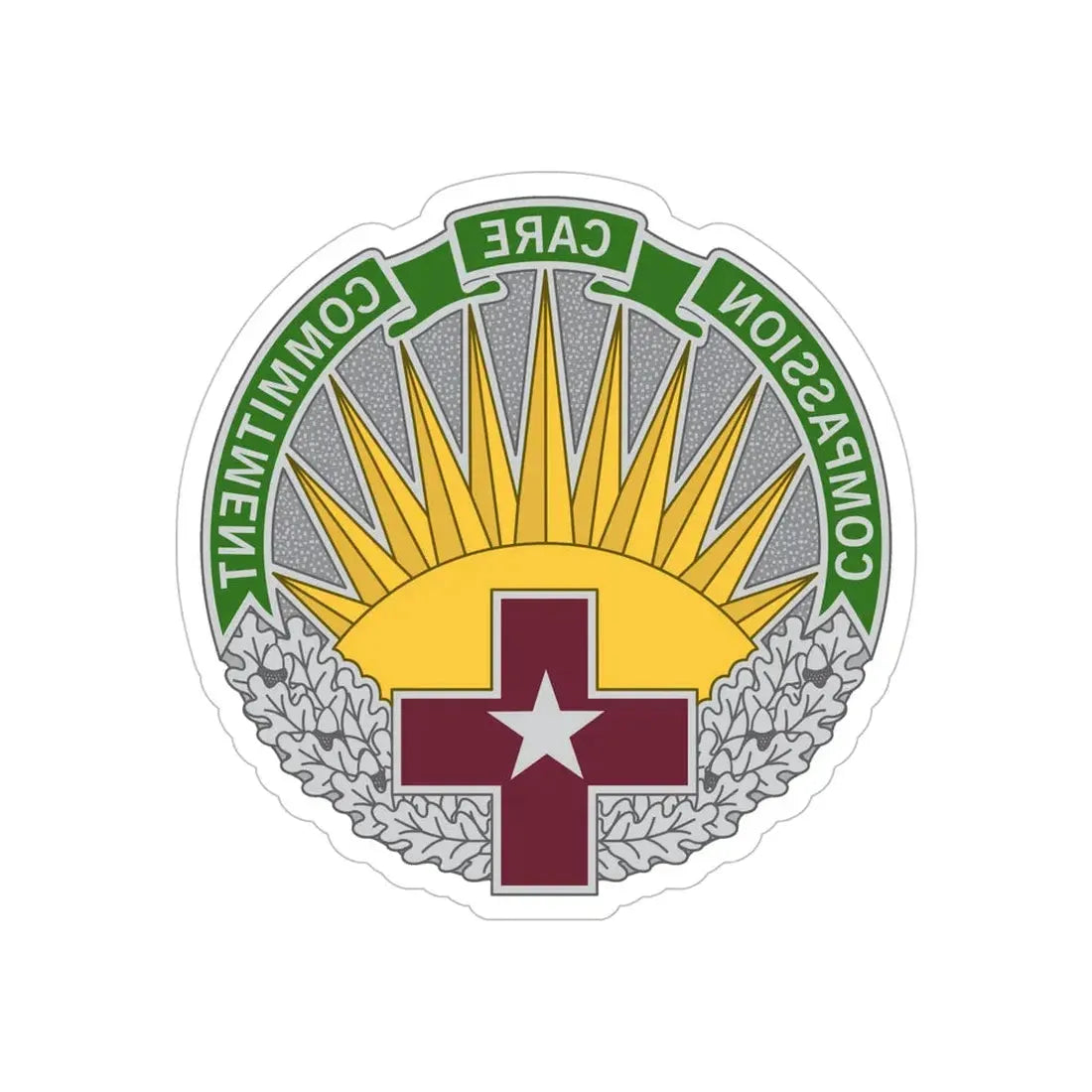 Regional Health Command Central (U.S. Army) REVERSE PRINT Transparent Die-Cut STICKER - The Sticker Space