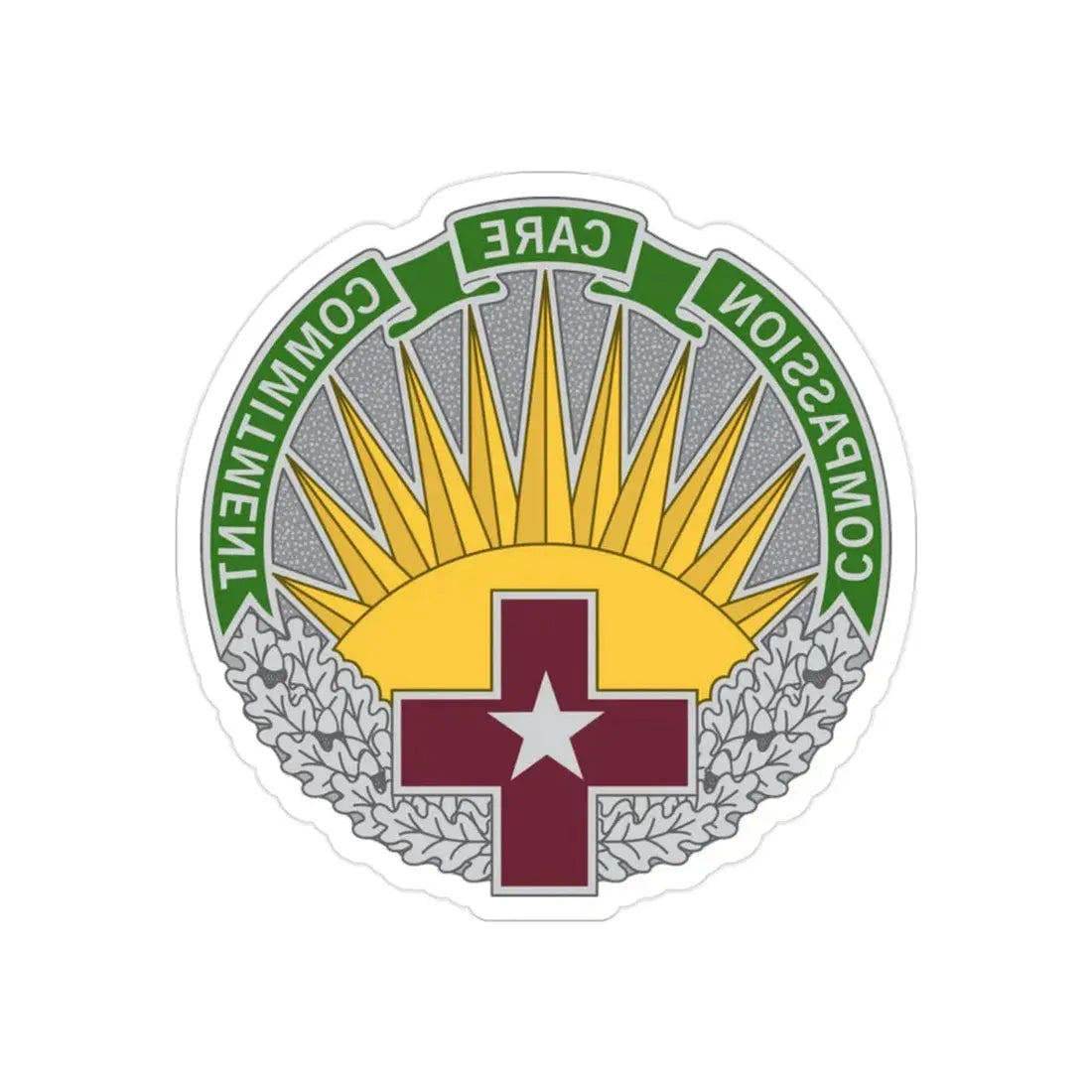 Regional Health Command Central (U.S. Army) REVERSE PRINT Transparent Die-Cut STICKER - The Sticker Space