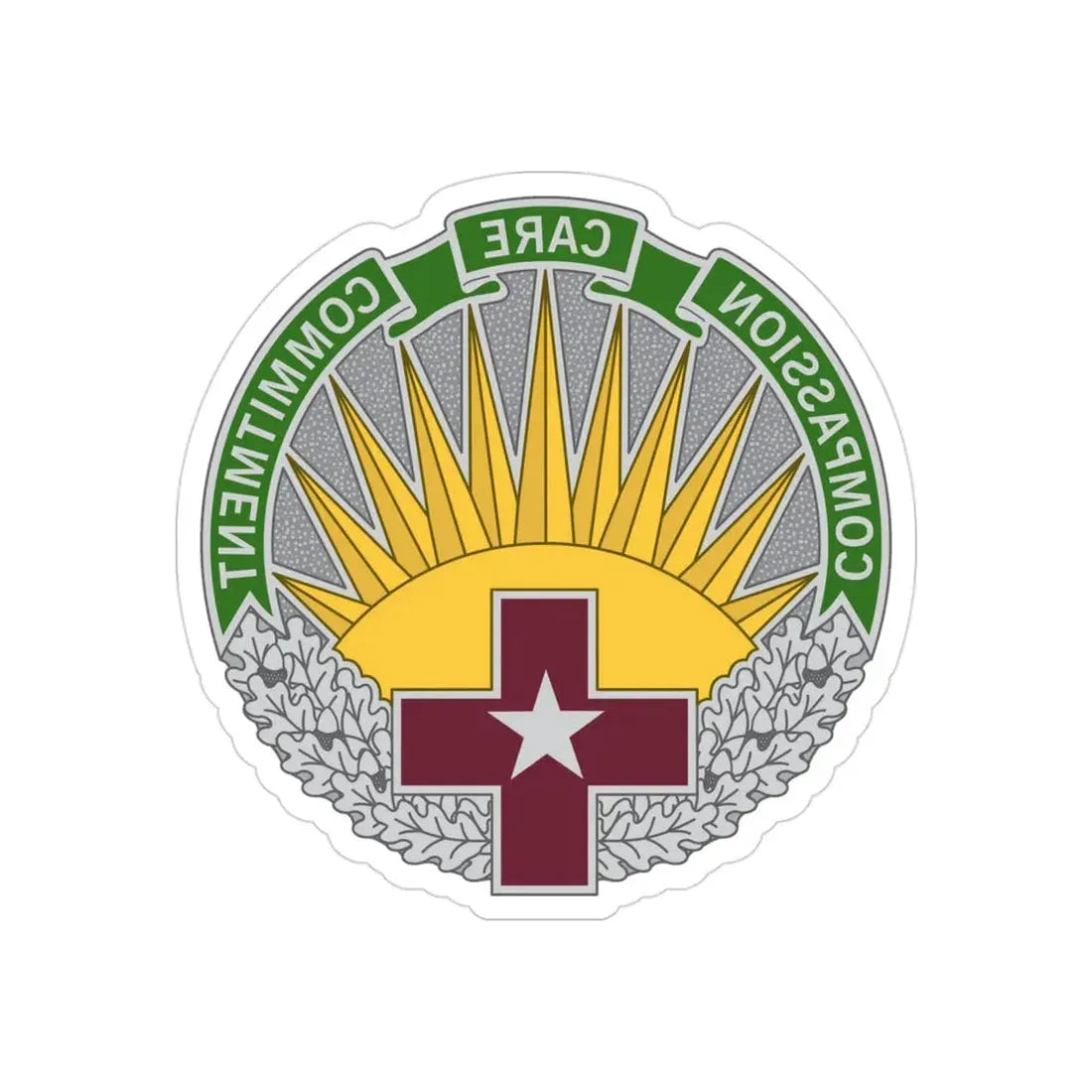 Regional Health Command Central (U.S. Army) REVERSE PRINT Transparent Die-Cut STICKER - The Sticker Space