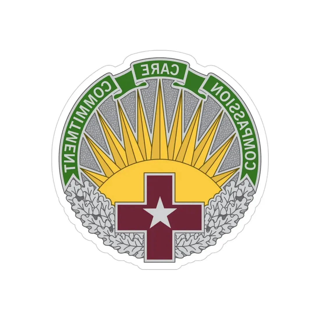 Regional Health Command Central (U.S. Army) REVERSE PRINT Transparent Die-Cut STICKER - The Sticker Space