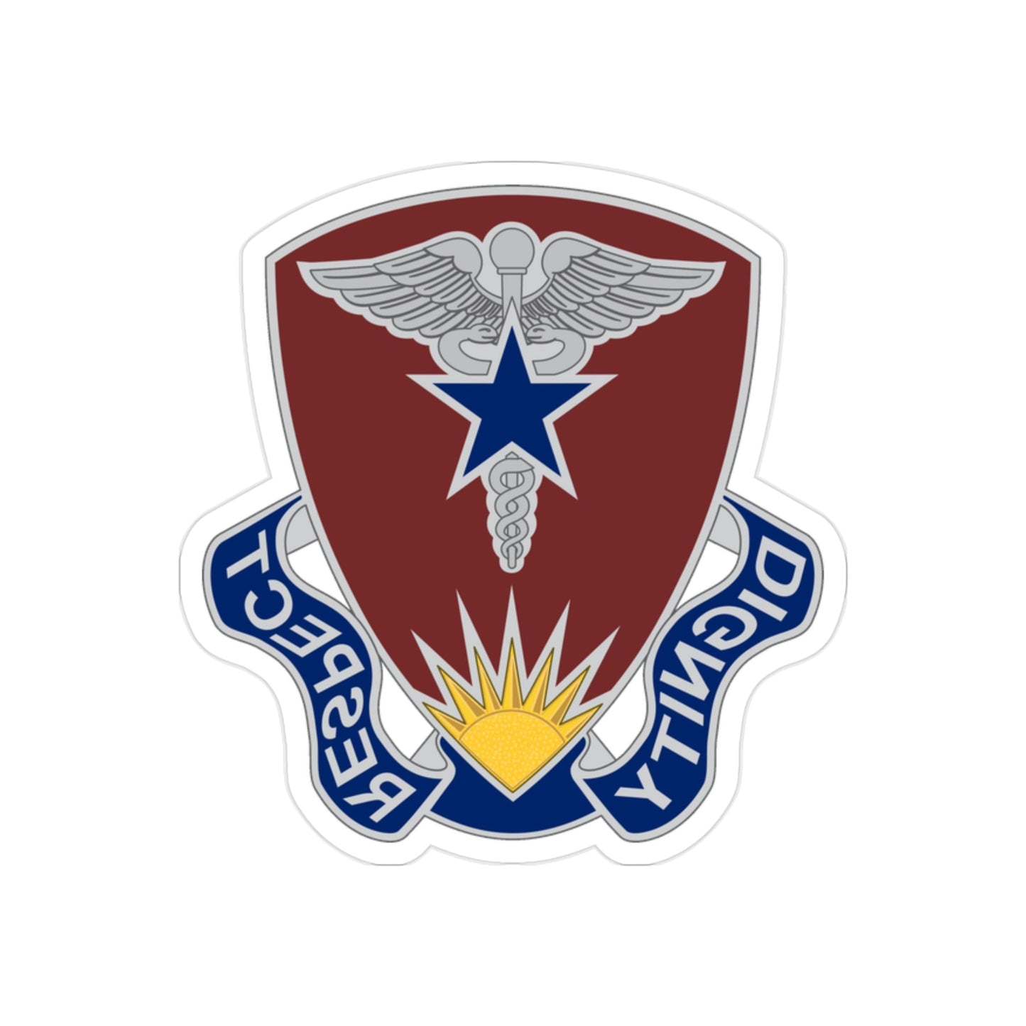 Regional Health Command Europe (U.S. Army) REVERSE PRINT Transparent STICKER-2 Inch-The Sticker Space