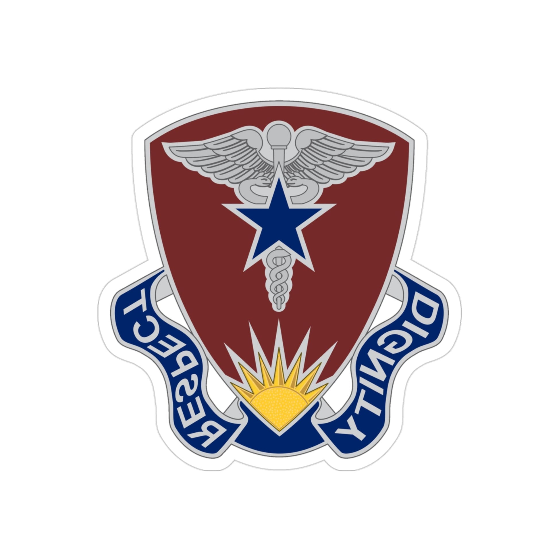 Regional Health Command Europe (U.S. Army) REVERSE PRINT Transparent STICKER-3 Inch-The Sticker Space