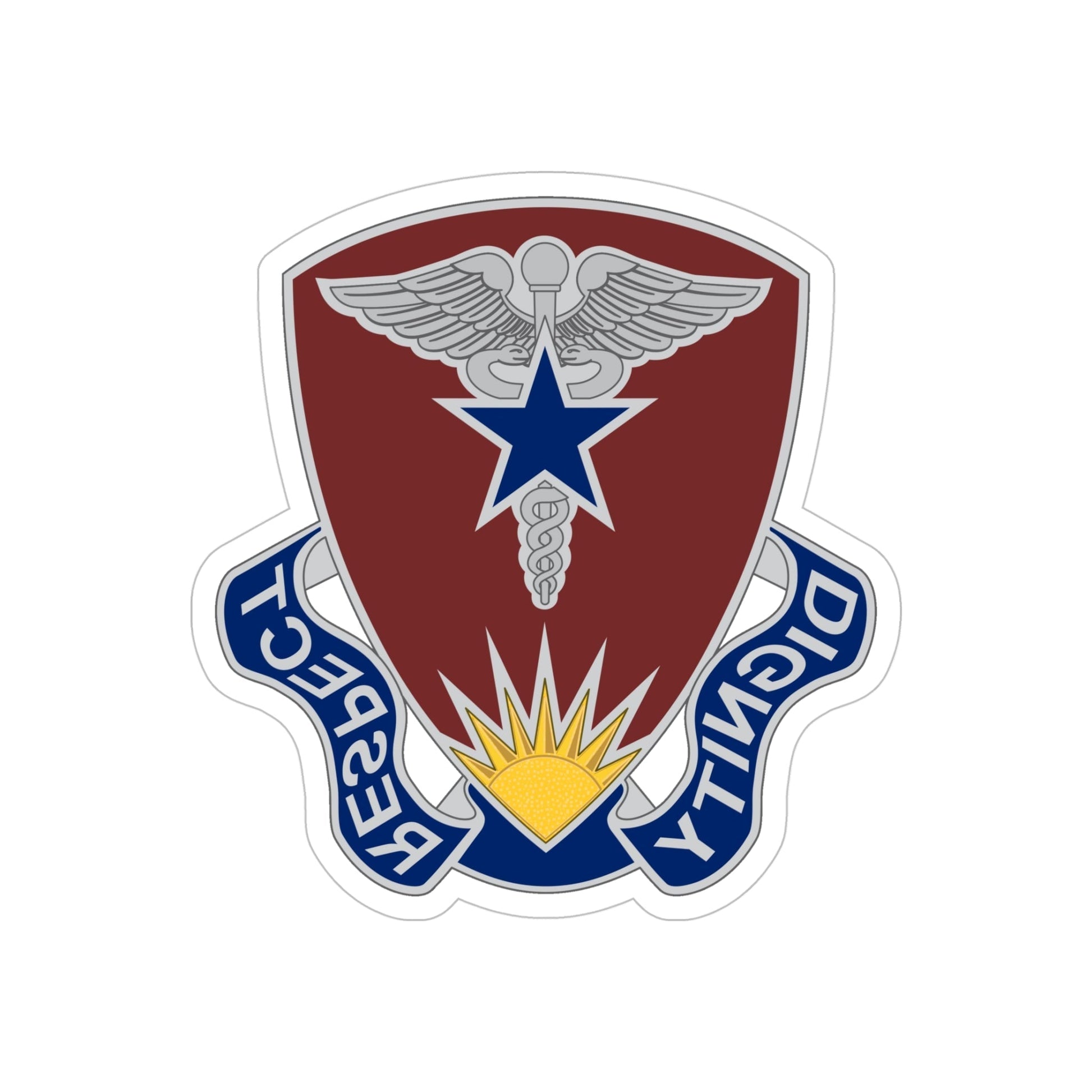 Regional Health Command Europe (U.S. Army) REVERSE PRINT Transparent STICKER-5 Inch-The Sticker Space