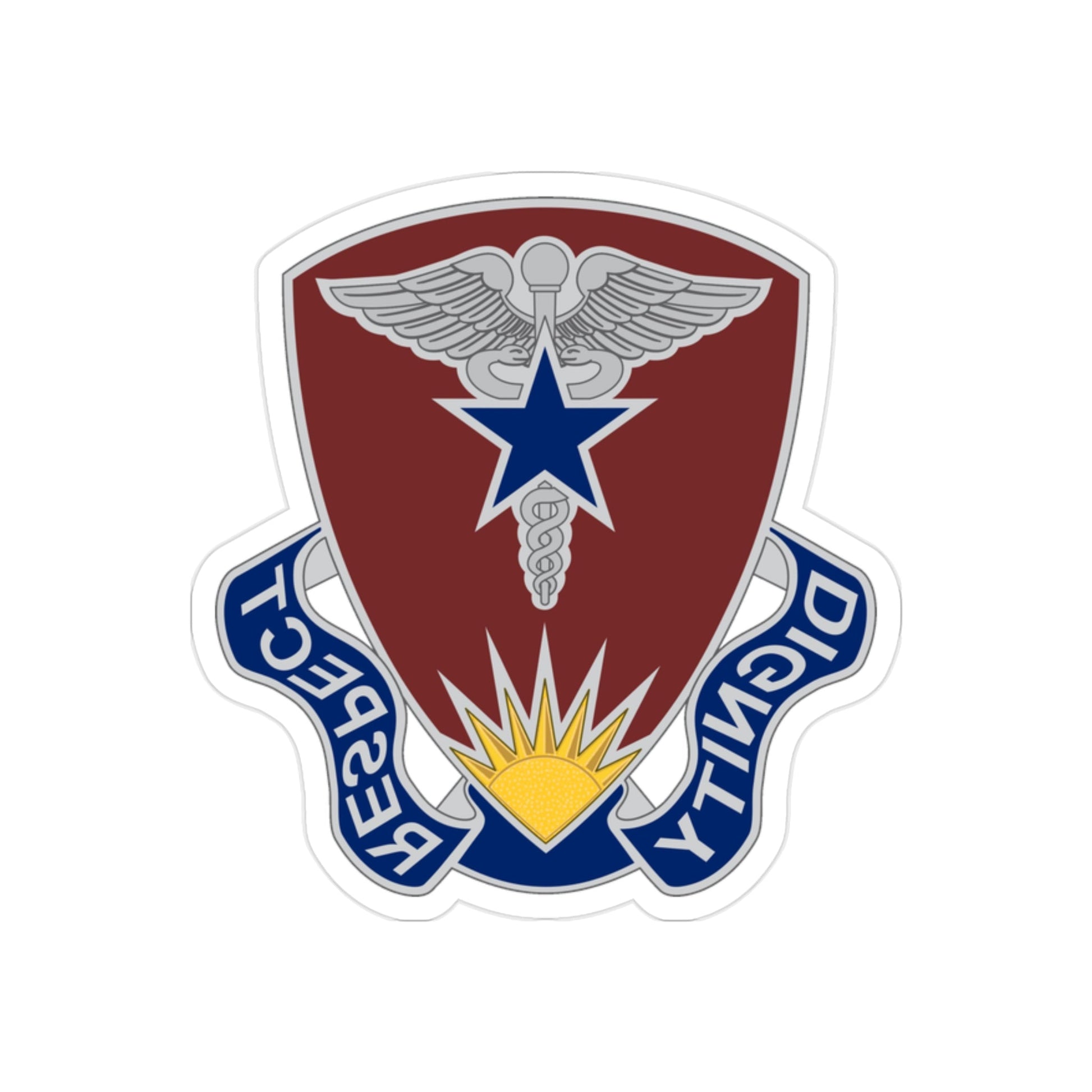 Regional Health Command Europe (U.S. Army) REVERSE PRINT Transparent STICKER-2 Inch-The Sticker Space