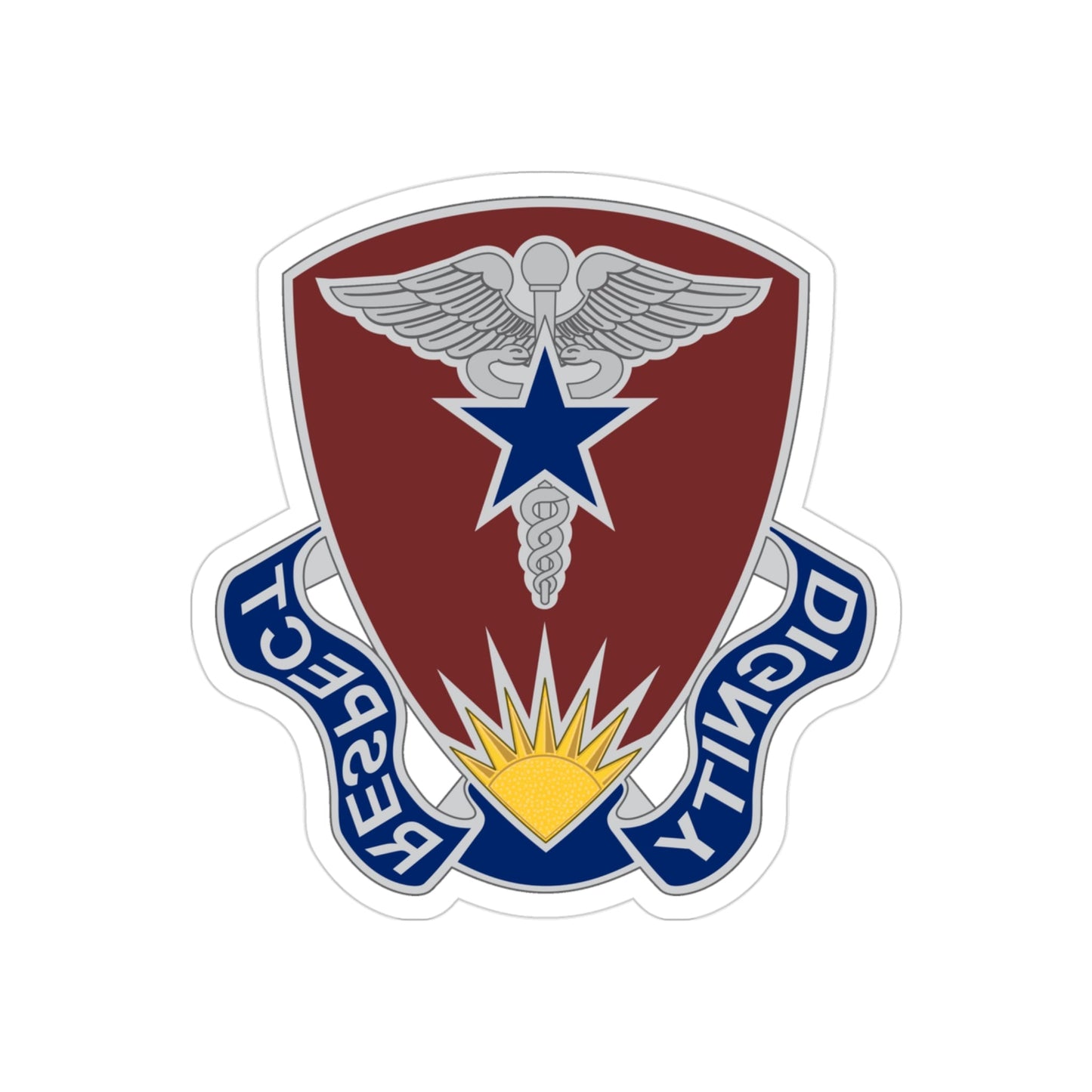 Regional Health Command Europe (U.S. Army) REVERSE PRINT Transparent STICKER-3 Inch-The Sticker Space