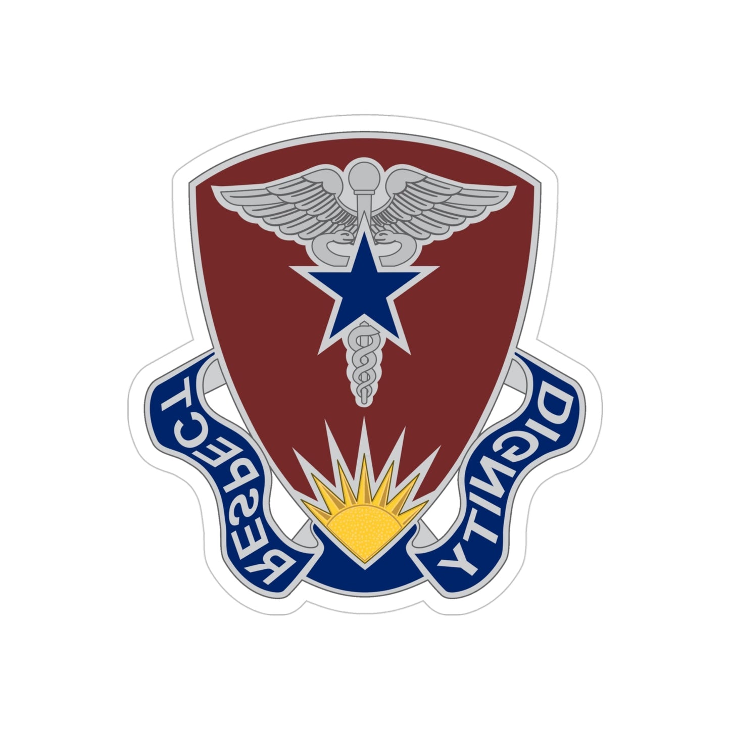 Regional Health Command Europe (U.S. Army) REVERSE PRINT Transparent STICKER-4 Inch-The Sticker Space