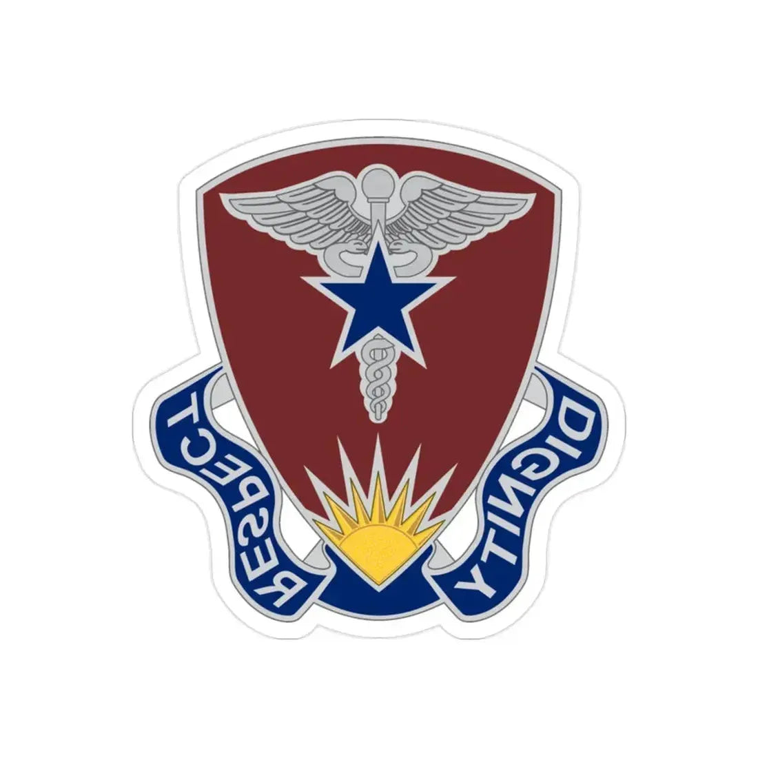 Regional Health Command Europe (U.S. Army) REVERSE PRINT Transparent Die-Cut STICKER 2 Inch Die-Cut Transparent - The Sticker Space