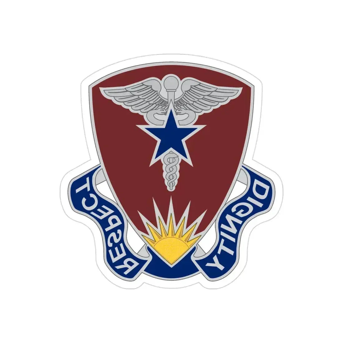 Regional Health Command Europe (U.S. Army) REVERSE PRINT Transparent Die-Cut STICKER 3 Inch Die-Cut Transparent - The Sticker Space